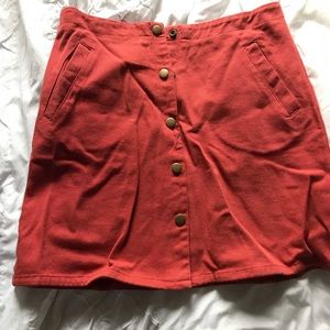 button down burnt orange skirt